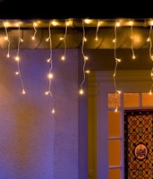 Konstsmide Weihnachtsbeleuchtung  LED Eisregen Lichtervorhang 336 warmweiß Dioden GL1630