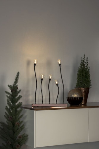 Konstsmide Weihnachtsbeleuchtung  LED Metallleuchter schwarz/kupferfarben