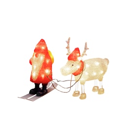 Konstsmide LED Acryl Weihnachtsmann und Rentier
