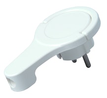 Kopp Kunststoff-Schutzkontakt-Winkelstecker extraflach, arktis-weiß