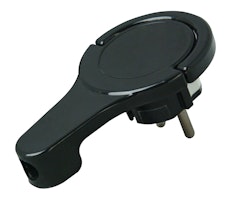 Kopp Kunststoff-Schutzkontakt-Winkelstecker extraflach, schwarz