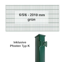 Kraus DS 6/5/6 - 2010 mm grün - Pfosten K - Komplettset 2 - 50 Meter