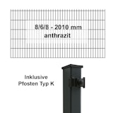 Kraus DS 8/6/8 - 2010 mm anthrazit - Pfosten K - Komplettset 2 - 50 MeterZubehörbild
