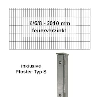 Kraus DS 8/6/8 - 2010 mm feuerverzinkt - Pfosten S - Komplettset 2 - 50 Meter