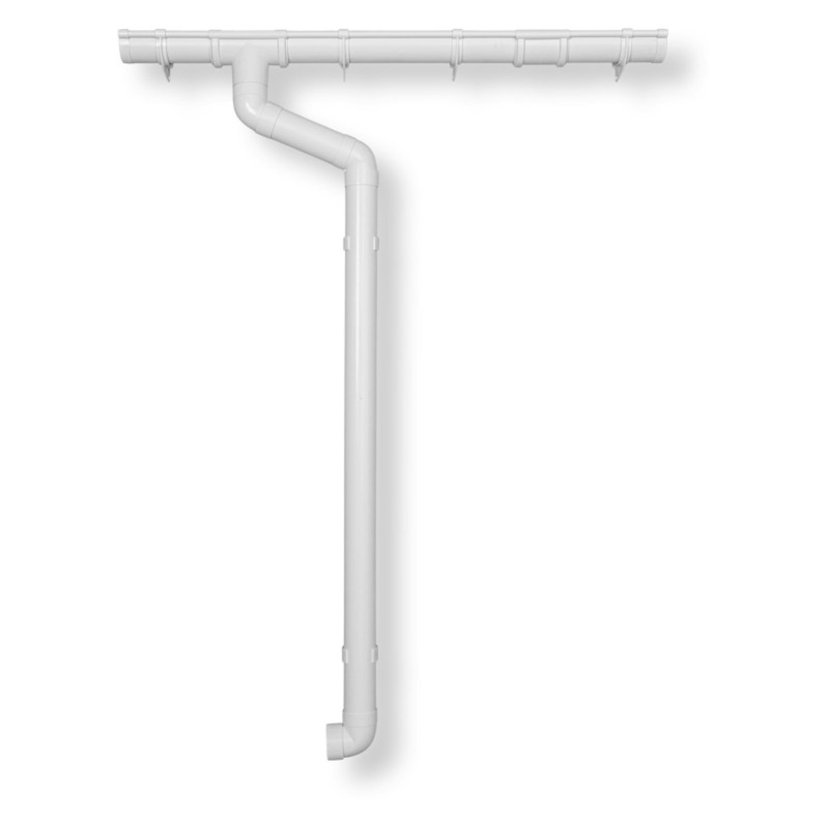 Kunststoff Dachrinnenset 404A für Pultdach/Flachdach Gartenhäuser-weiß