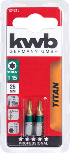kwb 2 Bits 25mm Torx 15 Titan SB 124215