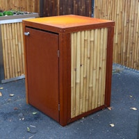 BambusBASIS Mülltonnenbox Cortenstahl für 240 l-Tonne  -  1-/2-/3-er Box