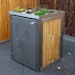 BambusBASIS Mülltonnenbox Edelstahl für 120 l-Tonne  -  1-/2-/3-er BoxBild