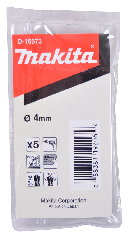 Makita Bohrer HSS-CO 4.0x75mm 5Stk D-16673