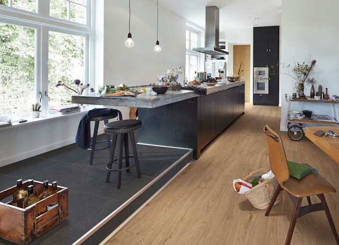 MEISTER Laminatboden MeisterDesign. laminate LB 150 857 x 398 x 8 mm 06137 Schiefer anthrazit Steinporen-Struktur