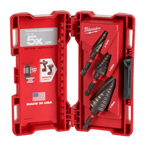 Milwaukee SHOCKWAVE STUFENBOHRER SET -3ST 48899266