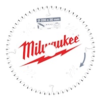 Milwaukee Kreissägeblatt 235/30mm 60Z Holz negativ 4932471309