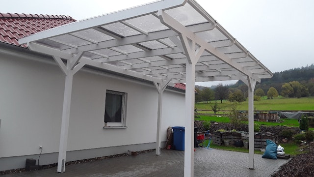 Skan Holz Odenwald - Design Einzel Carport aus Leimholz Breite 428 cm |  KÖMPF24