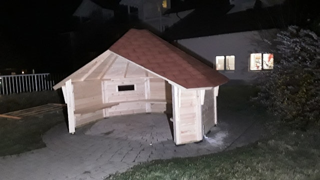 Von einem Kunden aufgenommenes Foto von Wolff Finnhaus Wetterschutzhütte / Grillhütte inkl. gratis Fundamentanker/Pads