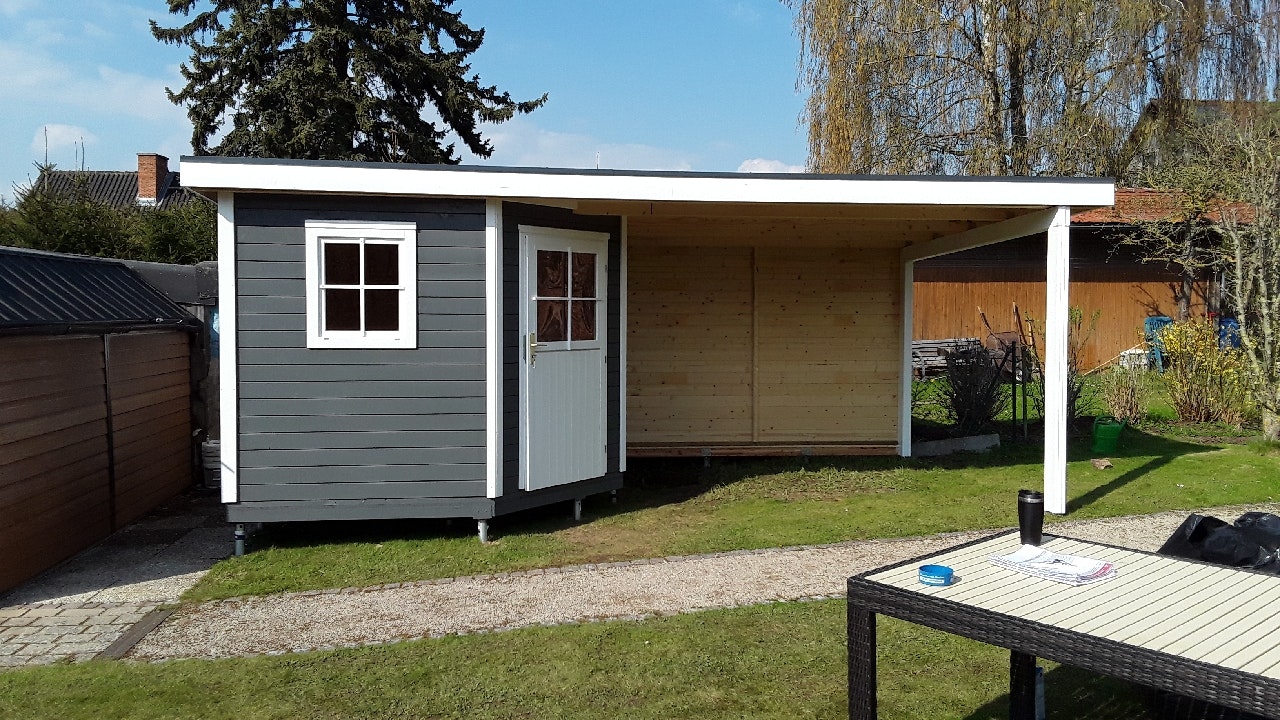 Von einem Kunden aufgenommenes Foto von Karibu Woodfeeling Gartenhaus Neuruppin 3 inkl. 240/300 cm Schleppdach/Seiten- und Rückwand