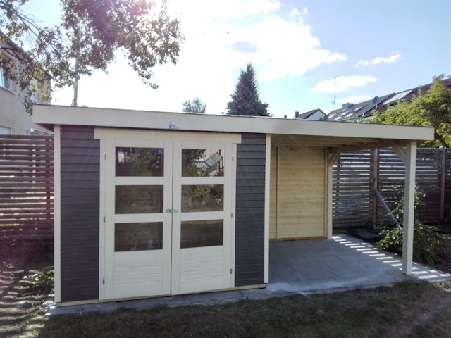 Von einem Kunden aufgenommenes Foto von Karibu Woodfeeling Gartenhaus Askola 2/3/3,5/4/5/6 mit 240 cm Schleppdach + Rückwand
