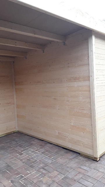 Von einem Kunden aufgenommenes Foto von Karibu Woodfeeling Gartenhaus Schwandorf 3/5 inkl. 275 cm Schleppdach mit Rückwand - 19 mm