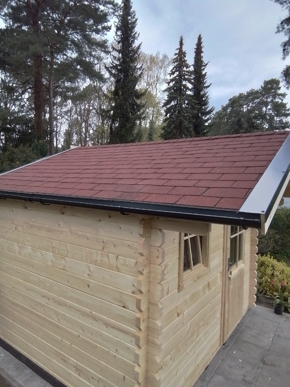 Von einem Kunden aufgenommenes Foto von Skan Holz 45 mm Gartenhaus Halmstad/Narvik inkl. gratis Fundamentanker/Pads