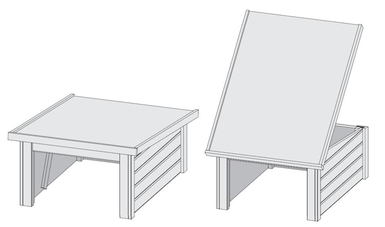 Karibu Rasenmähroboterhaus 2 Pultdach - B 73 x T 96 x 48 cm - 19 mm Bild