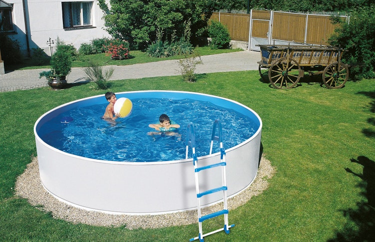 myPOOL Swimming Pool Poolset Splash mit Sandfilteranlage - weiß