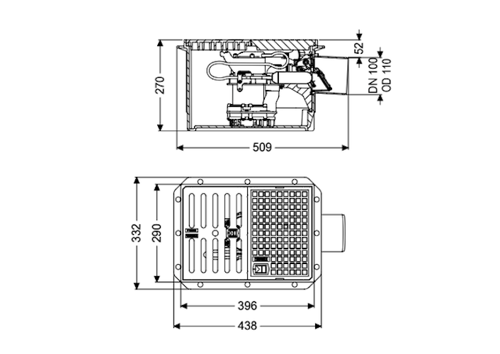 KESSEL 280450 - Rückstaupumpanlage Pumpfix S für Bodenplatte