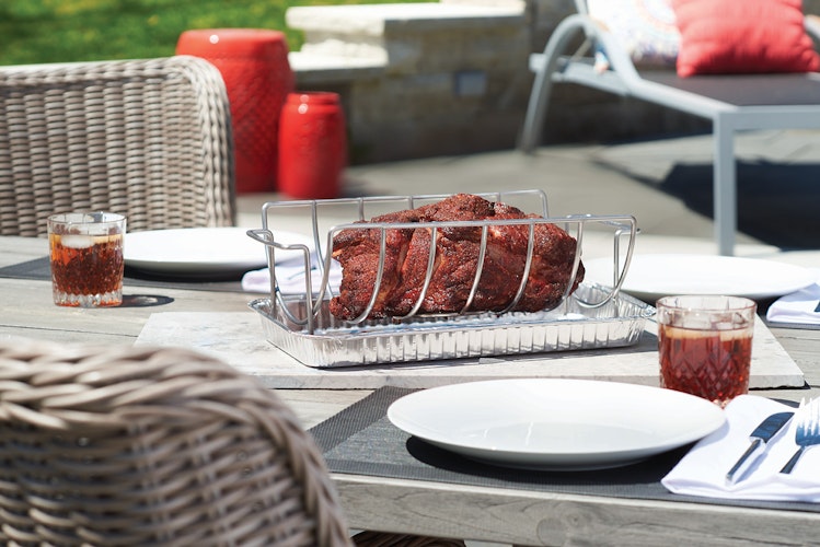 NAPOLEON Spare-Ribs- /Bratenhalter & Bierdosenhähnchen- Korb Edelstahl (56019)
