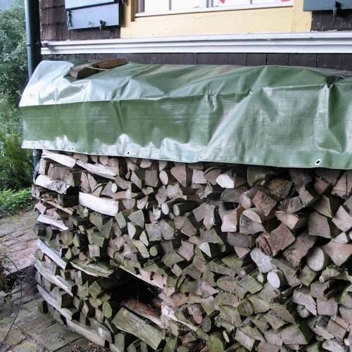 Noor Holz-Abdeckplane aus PP/PE-Gewebe