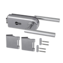 Vorschaubild Griffwerk SMILE 1.0 -Edelstahl optik matt Ganzglastürbeschlagset -3-teiliger Bandsatz Griff L-FORM -PZ Bild