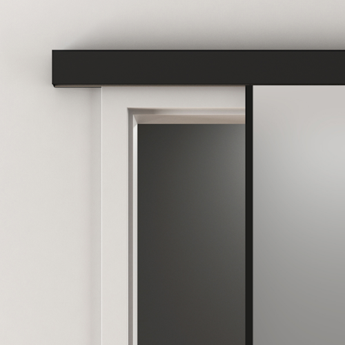 NOVADOORS Schiebetürbeschlag vor der Wand, schwarz NOVA 406 mit Softeinzug