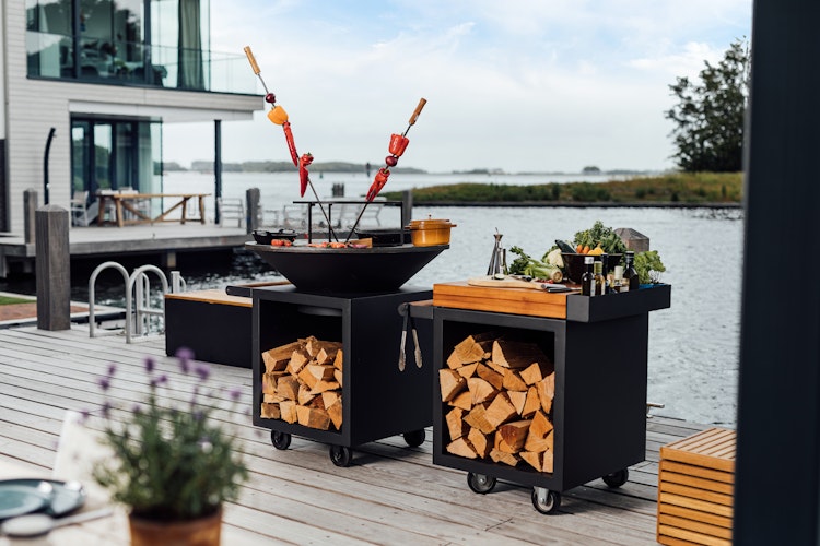 OFYR Mise en Place Table Black 65 PRO Teakholz