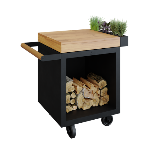 OFYR Mise en Place Table Black 65 PRO Teakholz