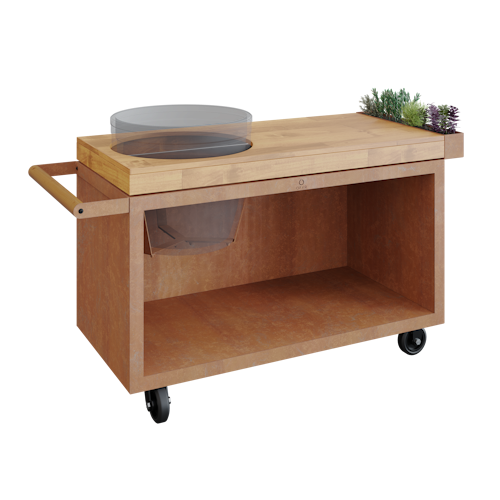 OFYR Kamado Table Corten 135 PRO Teakholz BGE