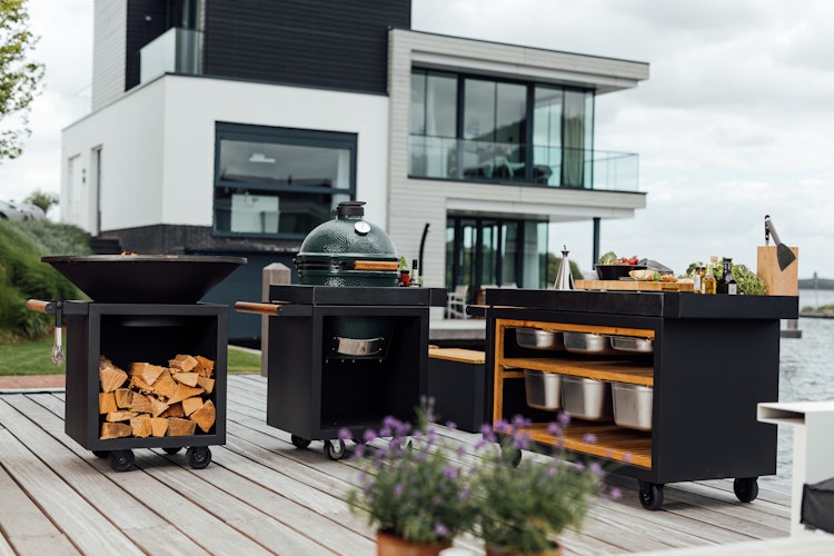 OFYR Kamado Table Black 65 PRO Concrete BGE