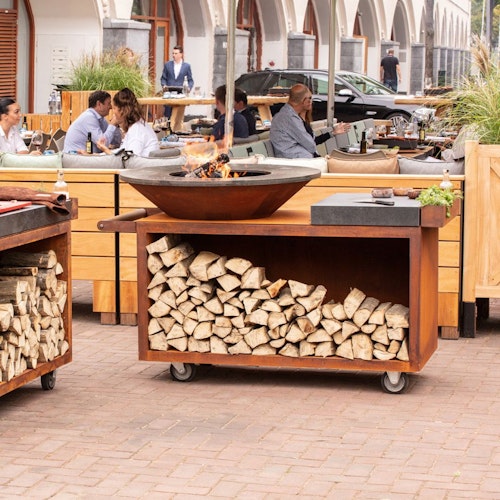 OFYR Plancha Grill Island Corten 100 PRO Keramik Dunkelgrau