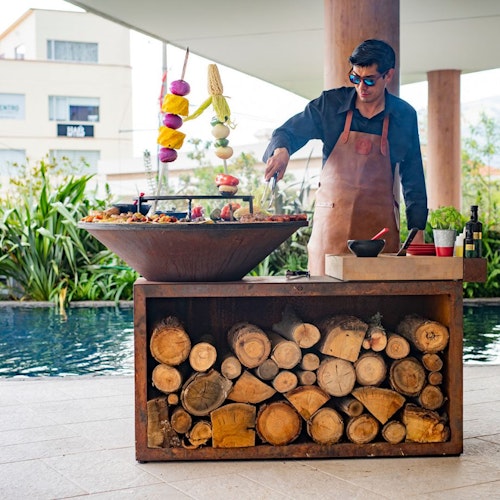 OFYR Plancha Grill Island Corten 100 Keramik Dunkelgrau