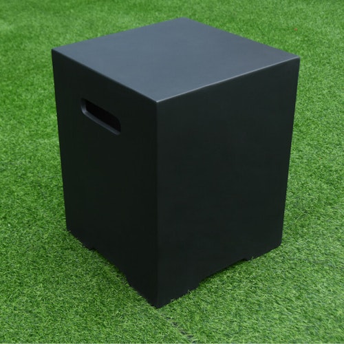 Gardenforma Abdeckung for Gasflaschen, Beton-Optik schwarz, Faserbeton für 5kg Gasbehälter