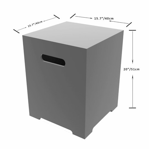 Gardenforma Abdeckung for Gasflaschen, Beton-Optik grau, Faserbeton für 5kg Gasbehälter 