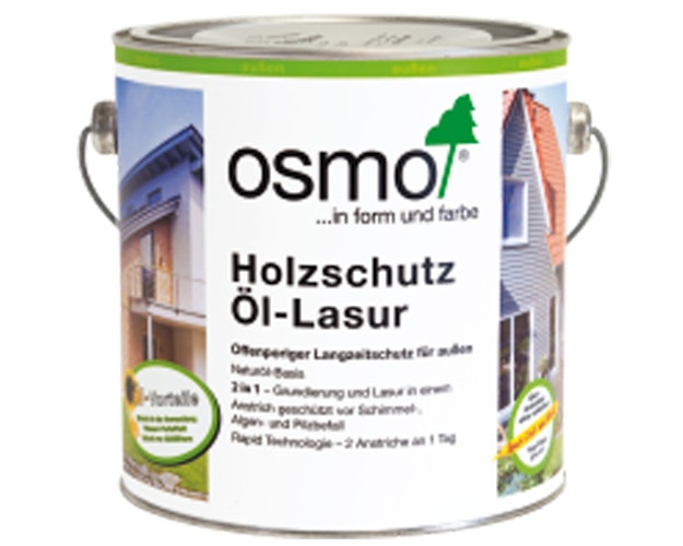 B-Ware Osmo Holzschutz Öl-Lasur für Außenbereich in Farbton RAL 3002 Kaminrot 2,5 Liter Bild