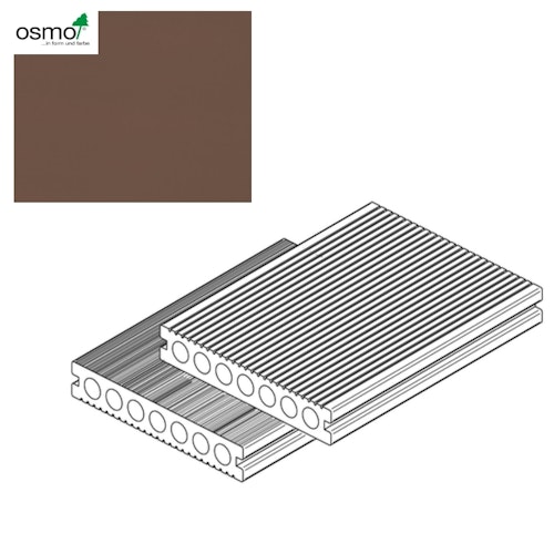 OSMO MULTI-DECK BPC-Terrassendiele Hohlkammer DUNKELBRAUN-gebürstet & geriffelt