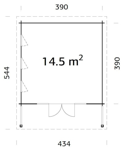 Palmako Gartenhaus Caroline 14,5 m² - 44 mm Bild