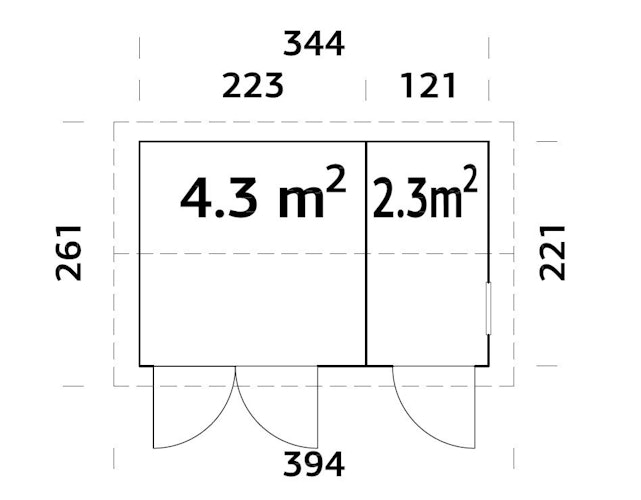Palmako Gerätehaus Olaf 6,6 m² - 18+70 mm