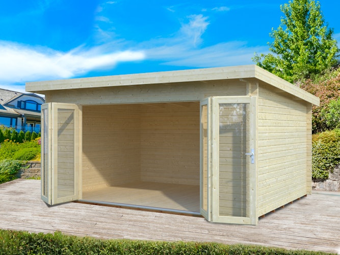 Palmako Gartenhaus Lea 14,2 m² mit Doppelfalttür - 44 mm