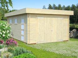 Palmako Garage Rasmus 19,0 m² - 44 mm - mit Holztor