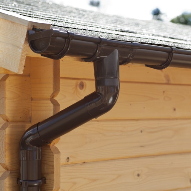 Palmako Kunststoff Regenrinnen-Set 6000 mm für Flachdach-Gartenhäuser