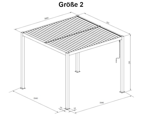 Weka Aluminium Pavillon/Pergola inkl. Lamellendach Bild