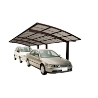 Ximax Carport Portoforte Typ 60 982,6 x 270,4 cm Caravan-Tandem Ausführung - mattbraun Dachplatten klarmatt Sonderanfertigung