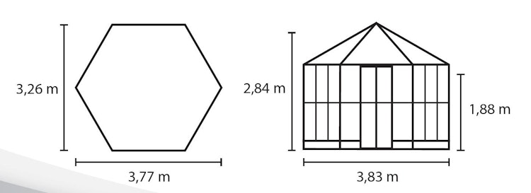 Vitavia Gewächshaus Pi 9000 inkl. 3 Seitenfenstern - 9,0 m² Bild