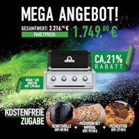 Broil King Einbau-Gasgrill REGAL 420 inkl. Schutzhülle, Pizzastein-Set und Pizzaschneider