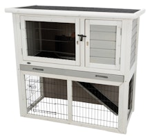 TRIXIE natura Kleintierstall mit Freilaufgehege 104x52x97cm grau/weiß