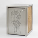 BambusBASIS Mülltonnenbox Edelstahl für 120 l-Tonne  -  1-/2-/3-er Box